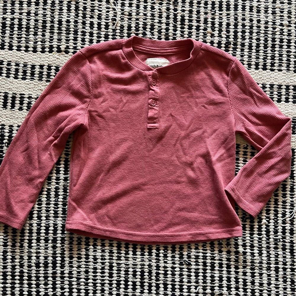 Stitch & stone size 4t salmon pink boys thermal long sleeve shirt